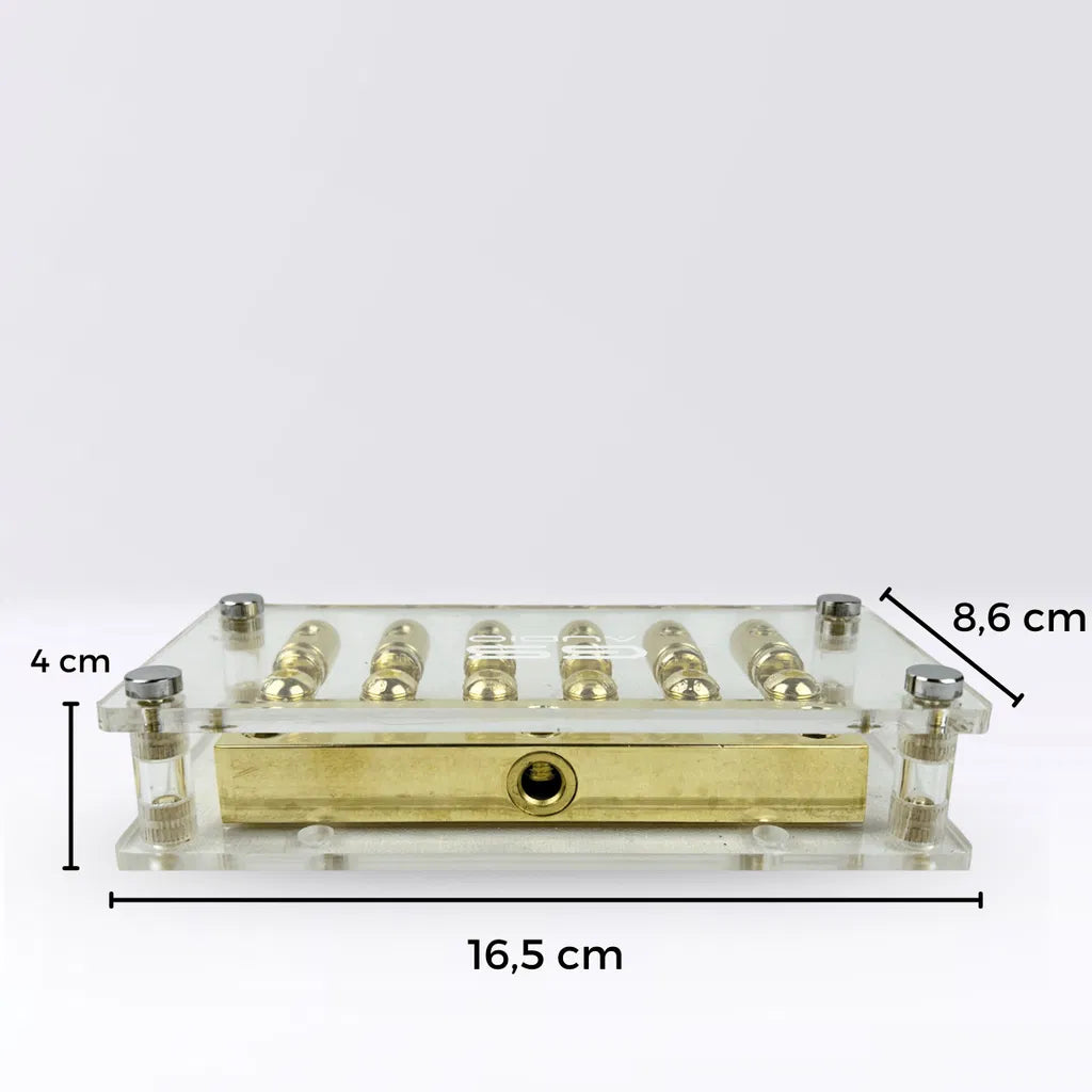 GS Audio ANL fuse holder IN:3x70 OUT:6x70 | Positive/Negative 6-Way