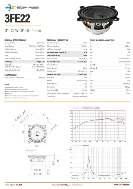 Faital Pro 3Fe22 8ohm