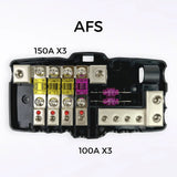GS Audio AFS Fuse Holder 4-Way IN:2x50 OUT:4x25 + negatives