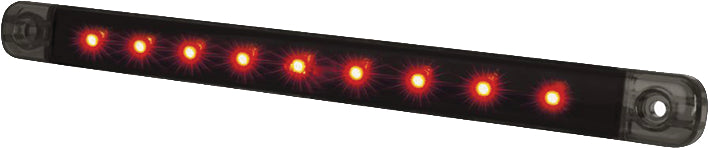 Strands Dark Knight Slim Positionsljus 9LED,Röda LED, Klart Glas