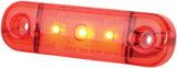 Strands Positionsljus Röd Slim 3 LED,9-36V IP68. E-Märkt.