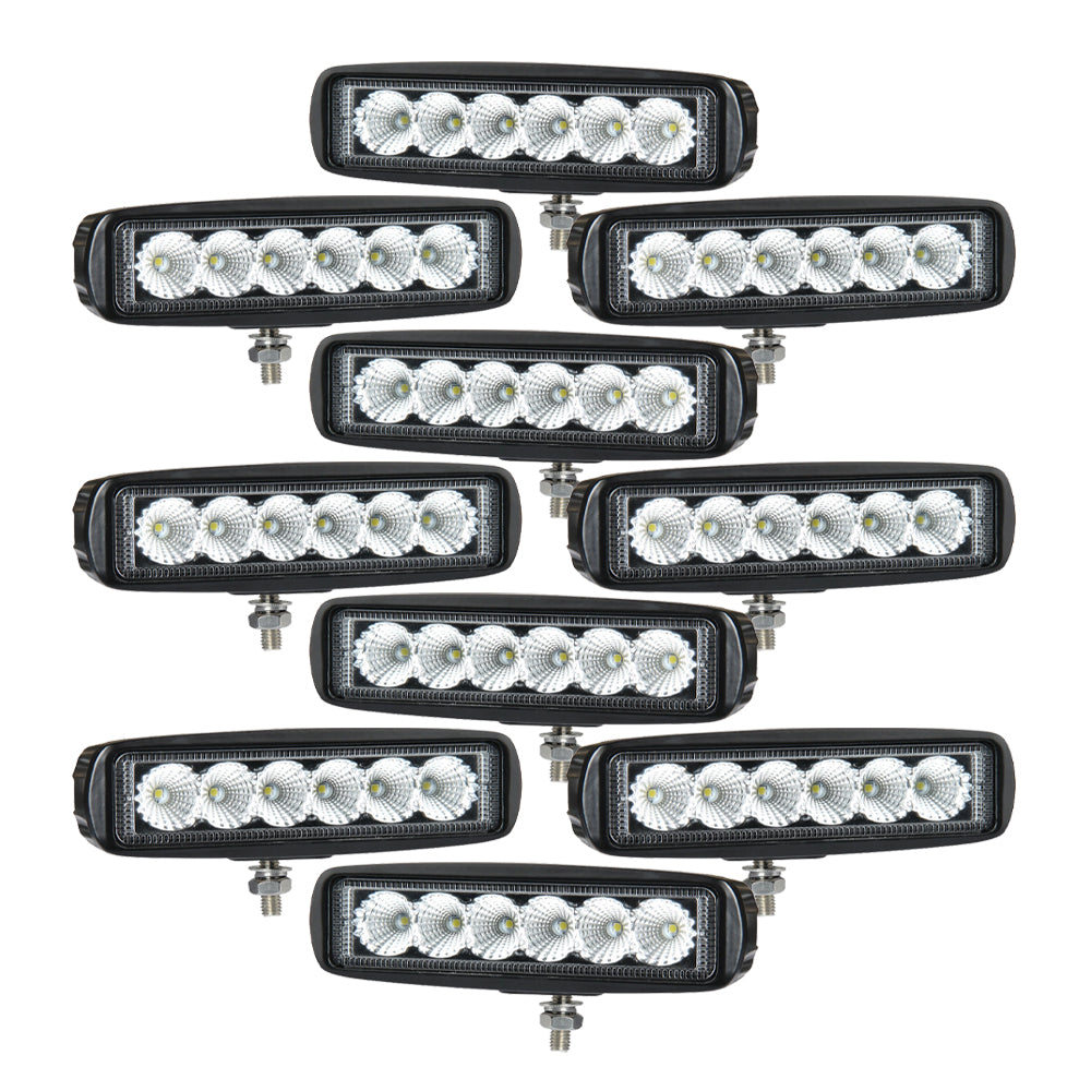 10-pack NIZLED B18RF, 15.8 cm back-/arbetsljus, 18W, arbetsljuspaket