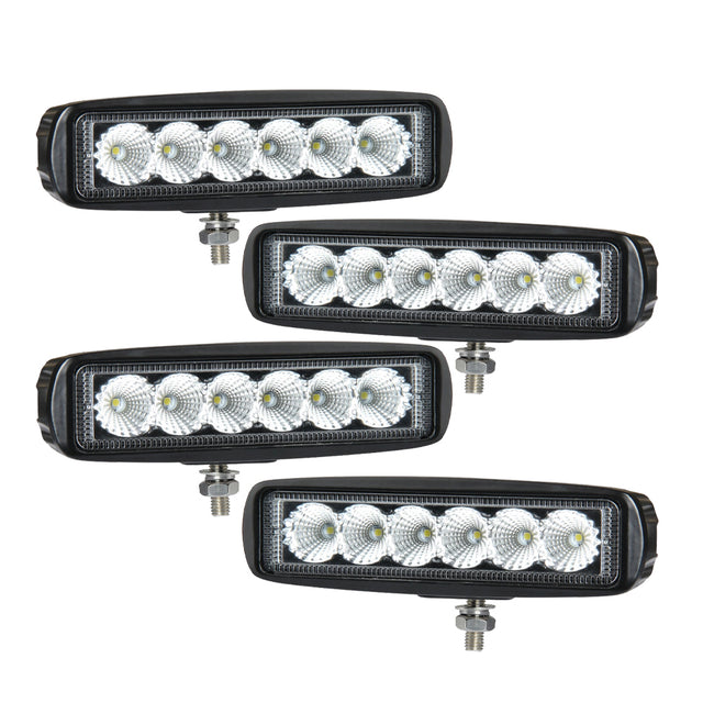 4-pack NIZLED B18RF, 15.8 cm back-/arbetsljus, 18W, arbetsljuspaket
