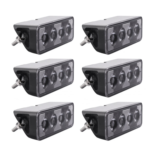 6-pack NIZLED B24RF, vinklat 13 cm back-/arbetsljus, 24W, arbetsljuspaket
