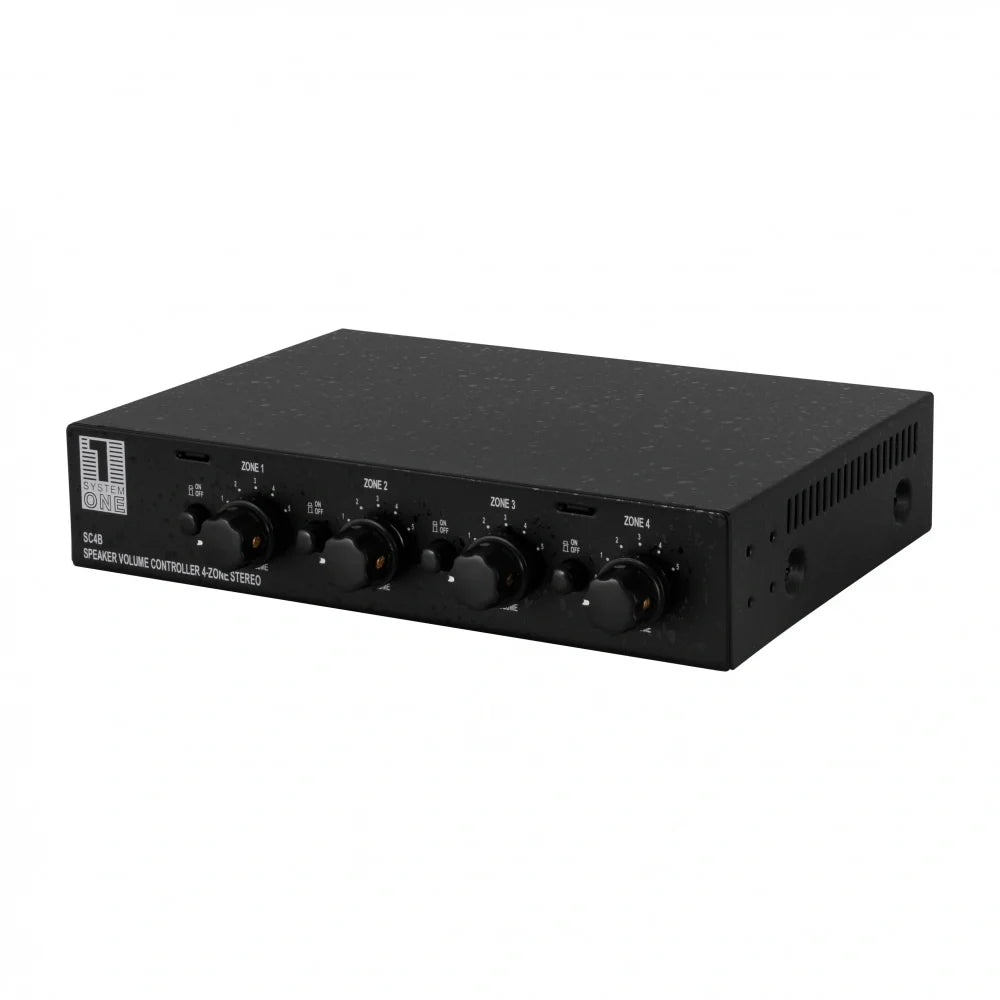 4-pack Dynavoice C-5 i ek med System One SC4B högtalarväxel, garagepaket