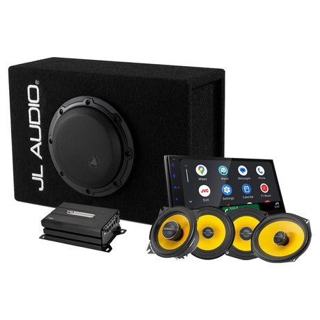 JL Audio 1x6.5 tums helhetspaket med JVC KW-M695DBW