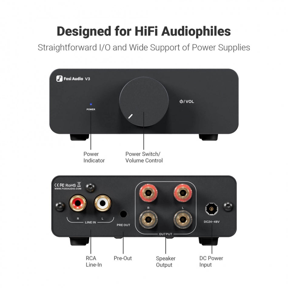 Dynavoice Definition DM-6II med Fosi Audio V3 (32V), stereopaket