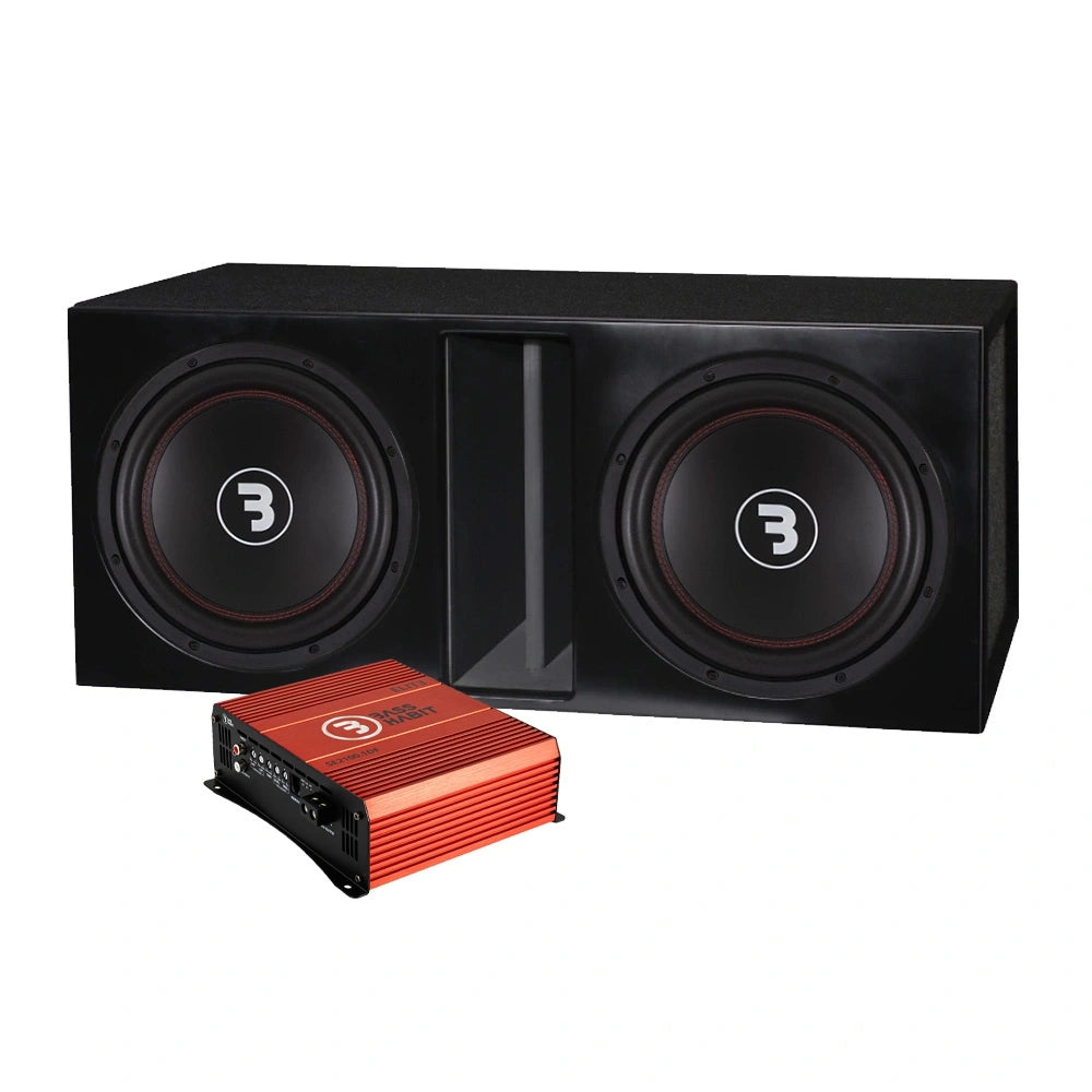 2-pack Bass Habit E300D1 i portad låda med slutsteg, baspaket