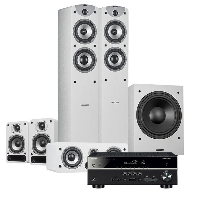 Dynavoice Magic F-5 EX Hembiopaket 5.1 Vit & Yamaha HTR-4072