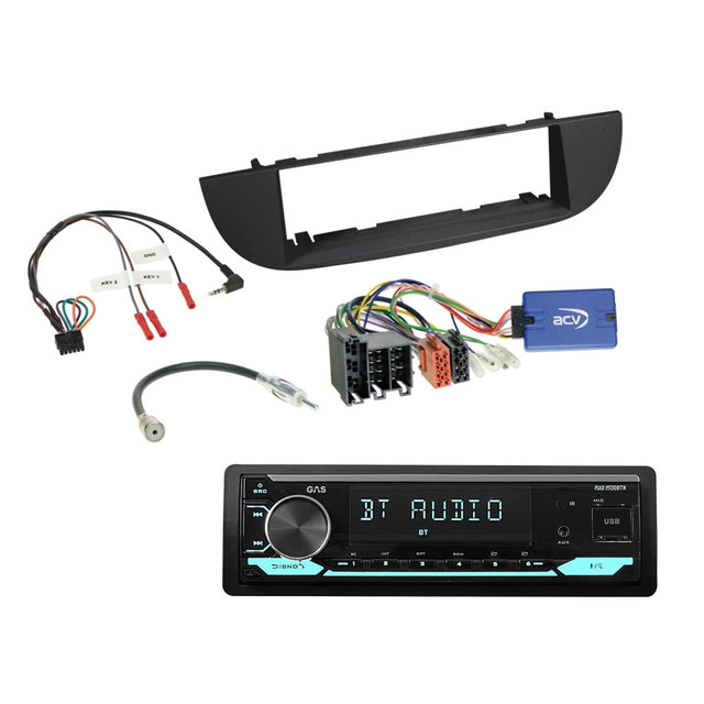 GAS MAD M130-BTN bilstereopaket till Fiat 500 2007-2015