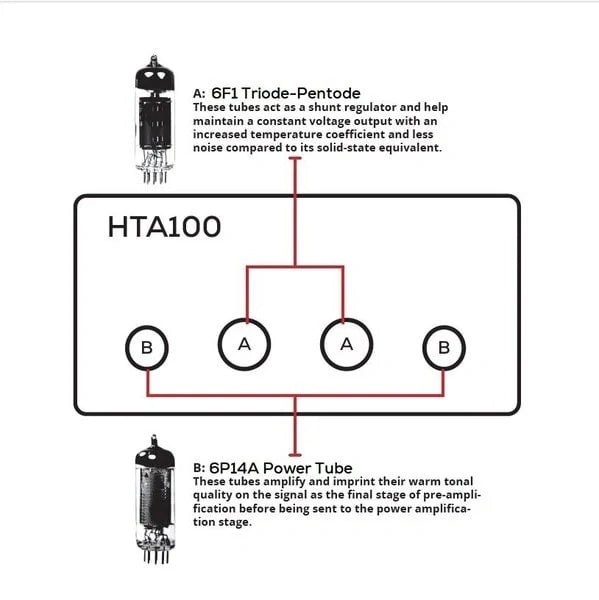 Dayton Audio HTA100 & Dynavoice DM-6II, svart stereopaket