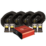 4-pack DLS Performance M3710i 7x10" & Bass Habit SPL ELITE 225.4DF, hatthyllepaket