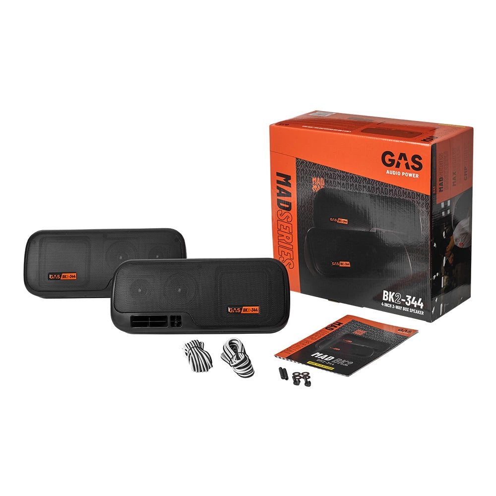 GAS MAD BK2-344 lådhögtalare & MAD A1-70.2, hatthyllepaket
