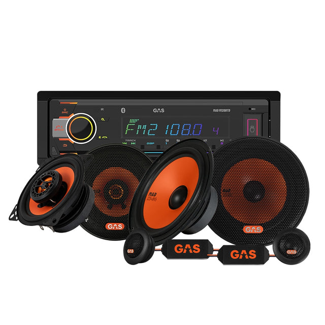 GAS MAD M120-BTD med MAD K1 och X1-högtalare, bilstereopaket
