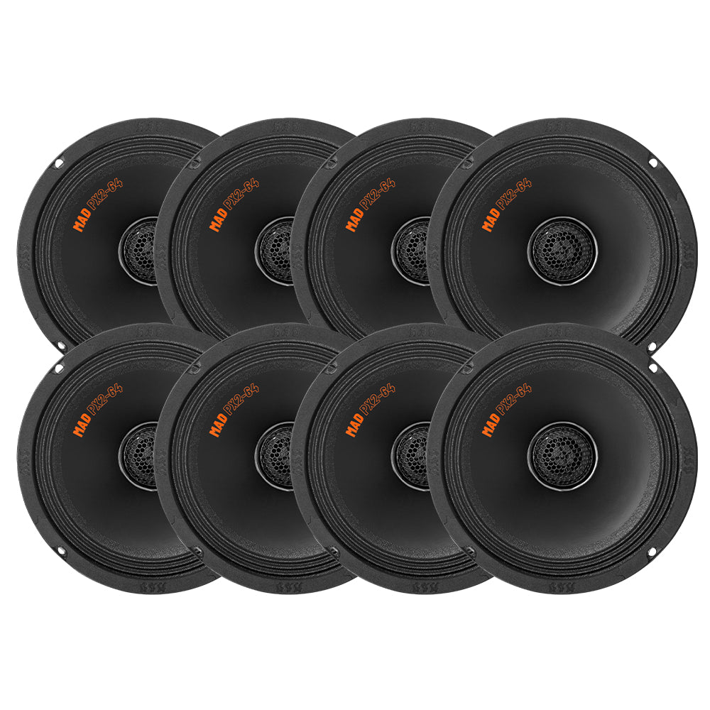 8-pack GAS MAD PX2-64, grym 6.5 tums koaxialhögtalare