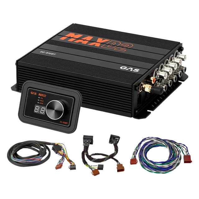 GAS MAX D2-610BT, 10-kanalig ljudprocessor/DSP till VW/BMW m.fl. (Quadlock)