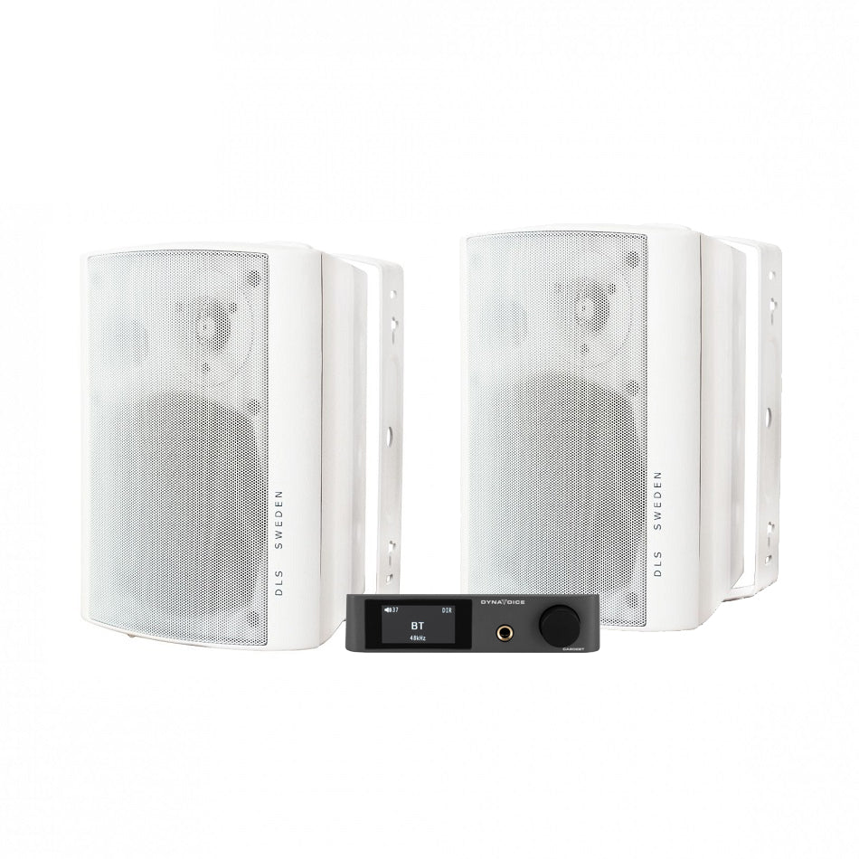 Dynavoice CA802BT & DLS MB5i utomhushögtalare, vit