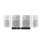 Dynavoice CA802BT med SC4B & 2 par DLS MB5i utomhushögtalare, vit