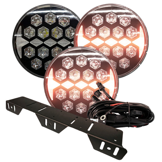 NIZLED Extraljuspaket 3-pack R140DRL, 140W med fäste och kabelstam