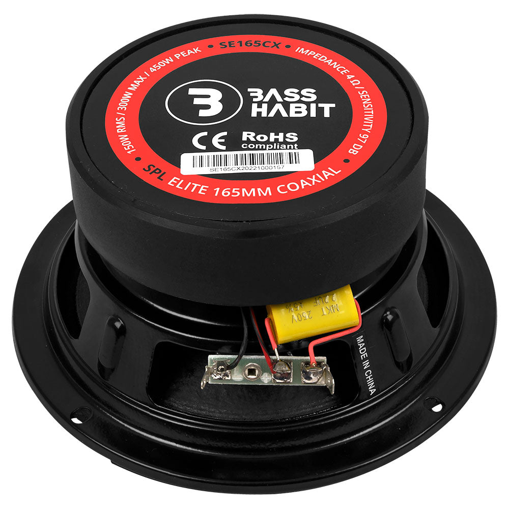 8-pack Bass Habit SPL Elite SE165CX, 6.5 tums koaxialhögtalare