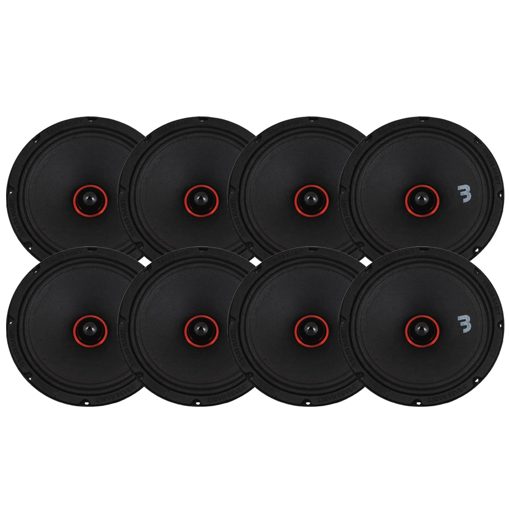 8-pack Bass Habit SPL Elite SE200M 8" midbas