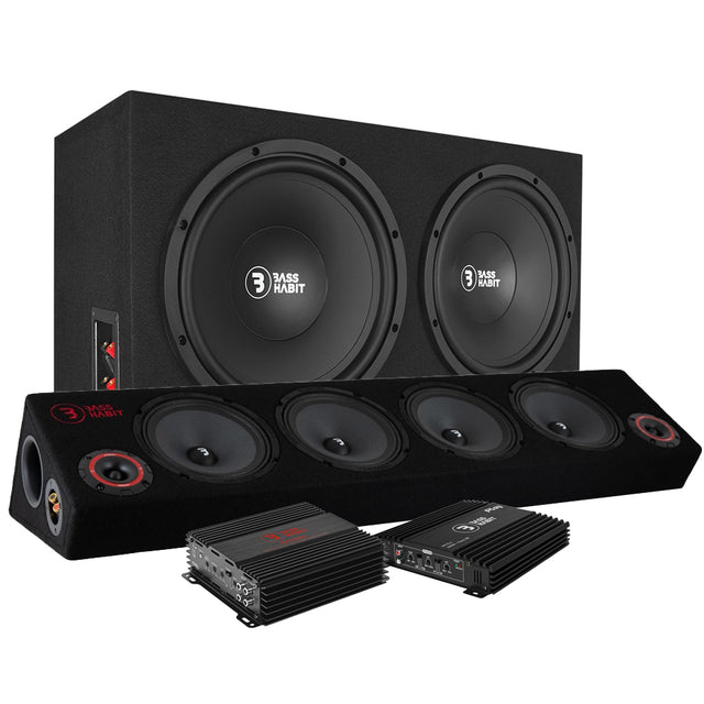 Bass Habit raggarpaket med 8" raggarplanka, baslåda med RA1200W
