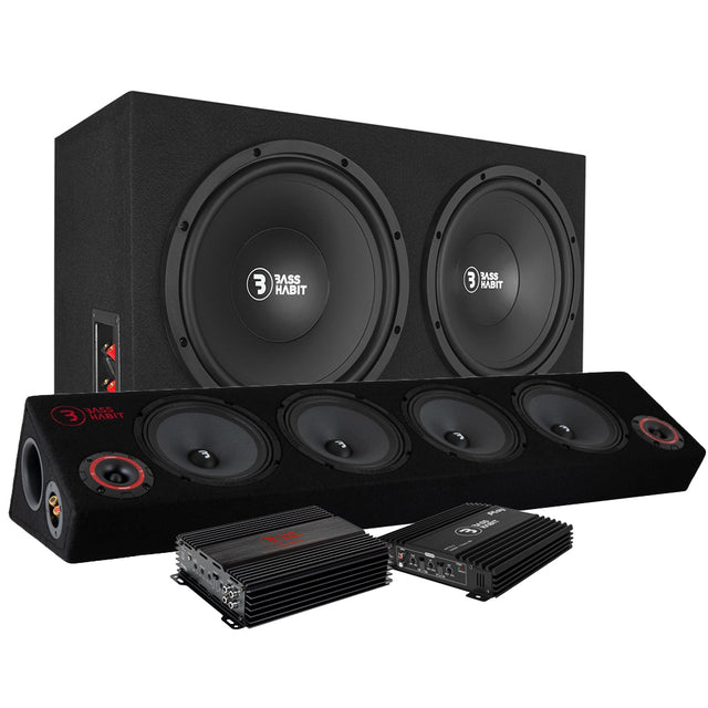 Bass Habit raggarpaket med 8" raggarplanka, baslåda med RA2000W