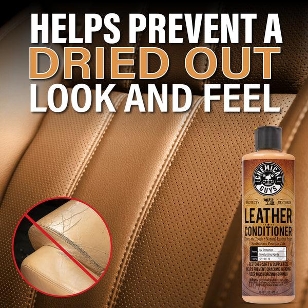Chemical Guys Leather Conditioner, 473 ml – Återfuktande lädervård med naturlig finish