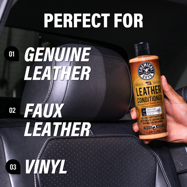Chemical Guys Leather Conditioner, 473 ml – Återfuktande lädervård med naturlig finish