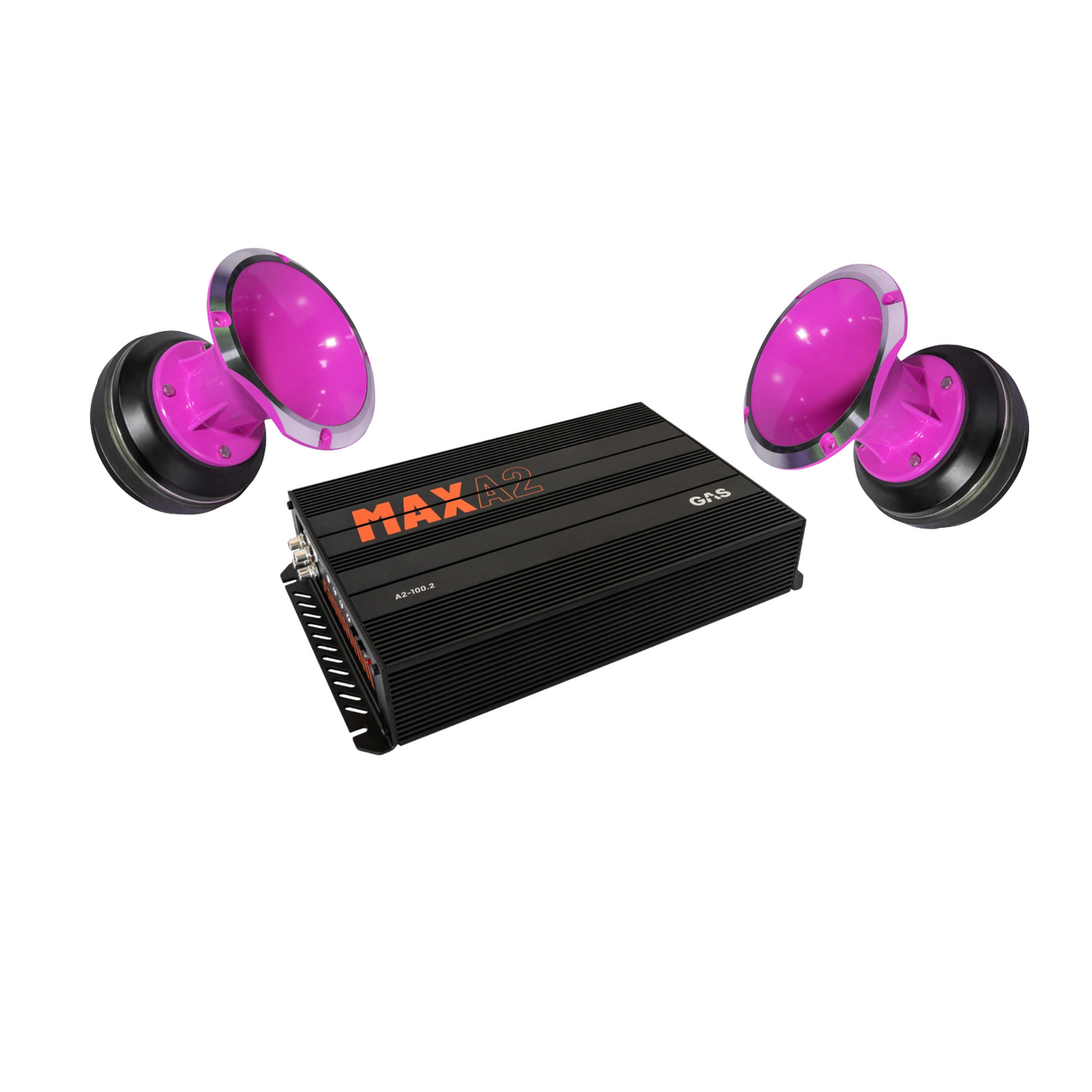 GAS MAX A2-100.2 + Loud as Hell Inferno 3″ 8 Ω Kit