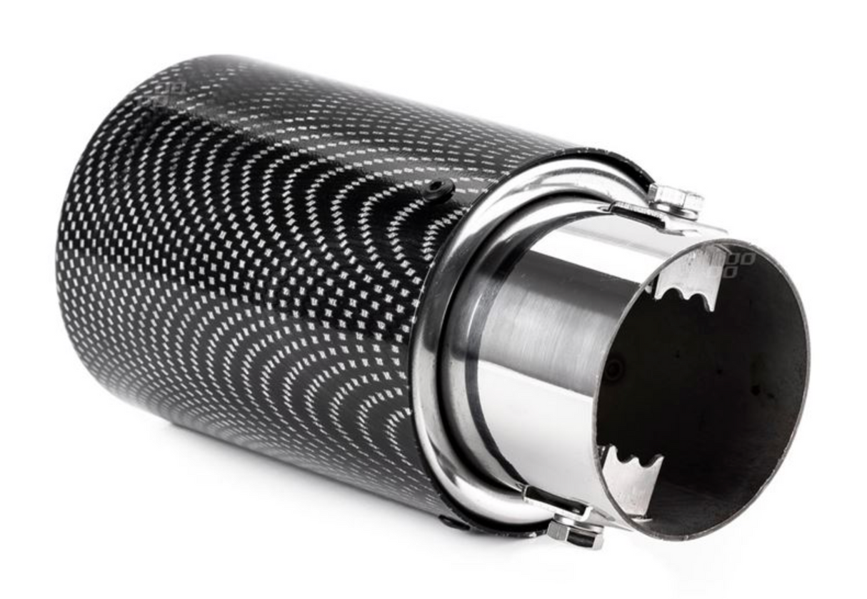 Slutrör - rostfritt stål, singel-utblås, MT 016CC, kolfiber-look