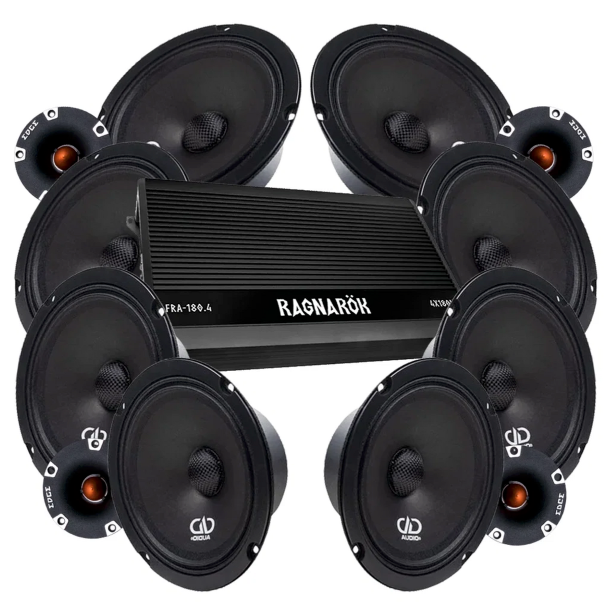 DD Audio VO-M106-S4 8x6.5" Amp kit
