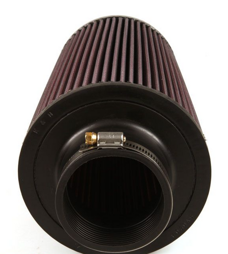 KN koniskt universal sportluftfilter, fläns centrerad diameter 76MM / diameter topp 121MM / diameter bas 152MM höjd 228MM, max. 370HK