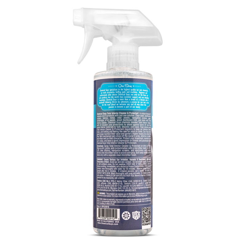 Chemical Guys Total Interior – Allrengöring & UV-Skydd för Bilinteriör - 473 ml