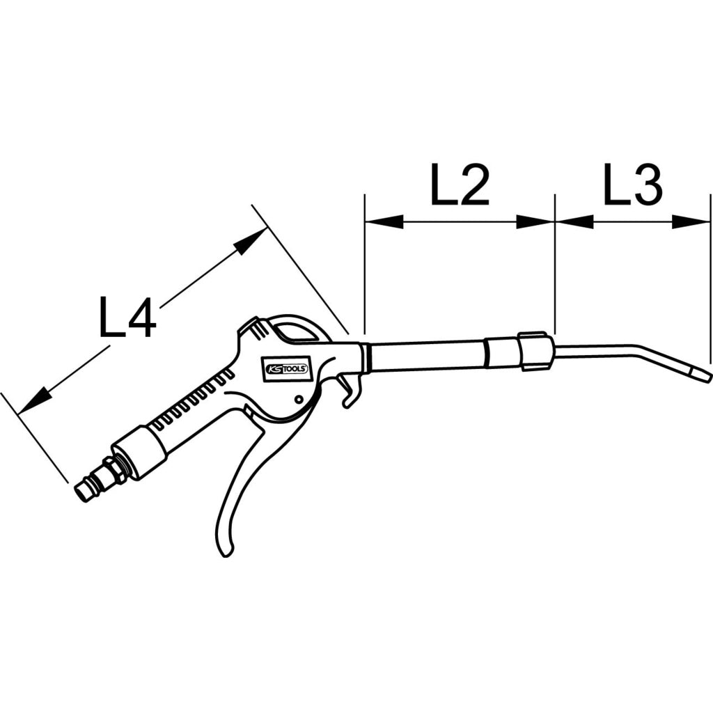 KS TOOLS Teleskopisk tryckluftspistol