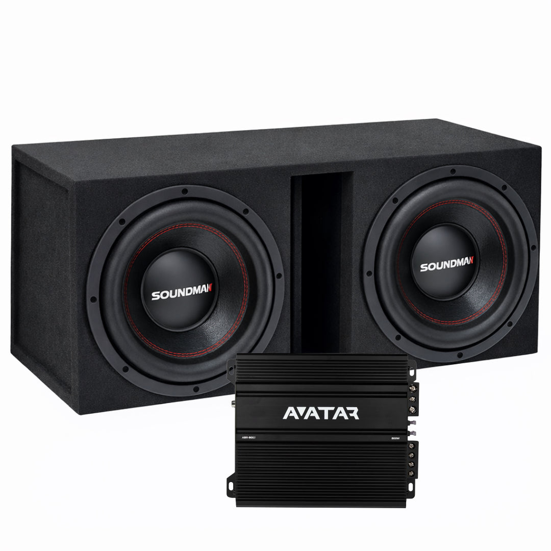 2x12" Soundmax SX-FX12.D4 Auto-Connect låda Ampkit
