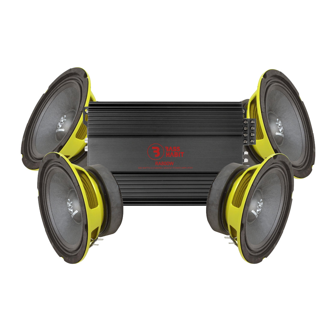 4-Pack Ground Zero GZCK 165XSPL med RA800W
