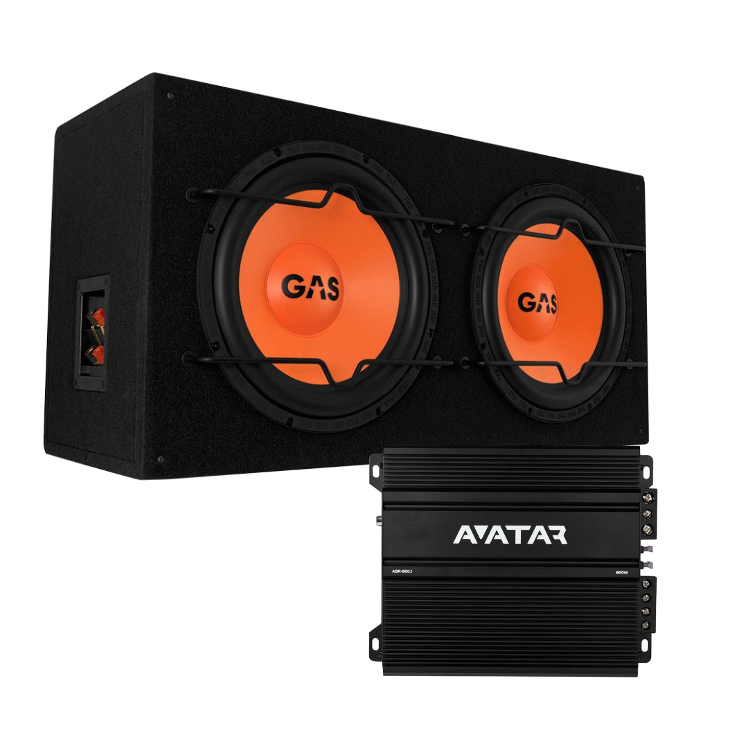 GAS MAD B1-212 2x12" Portad Baslåda - Avatar ABR-800.1 Monoförstärkare kit