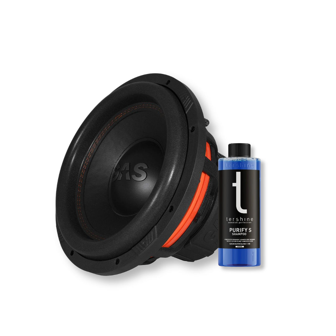 GAS MAX S1-12D1, 12" baselement med Tershine Purify S