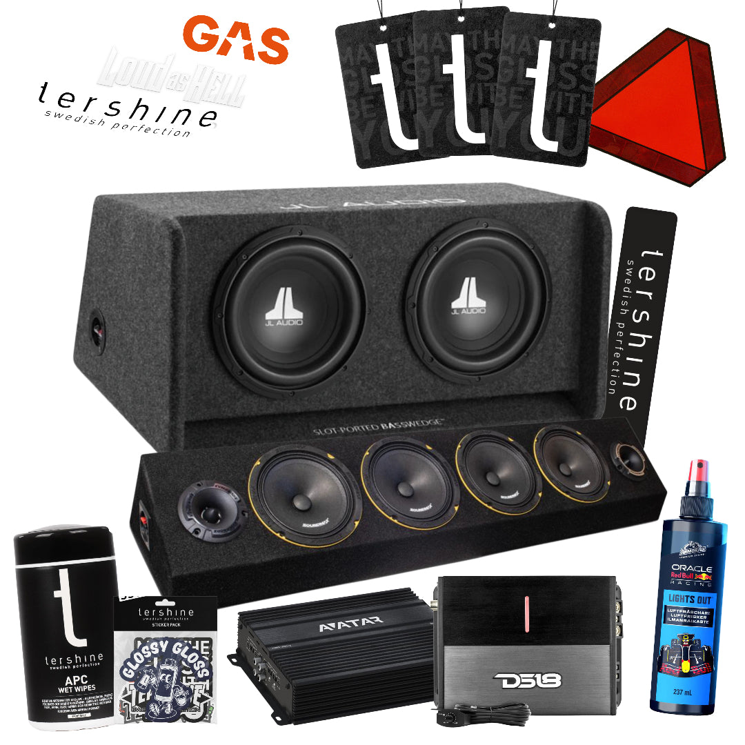 JL Audio CP210-W0v3 med Soundmax SX-MX6, Maxat A-traktor paket