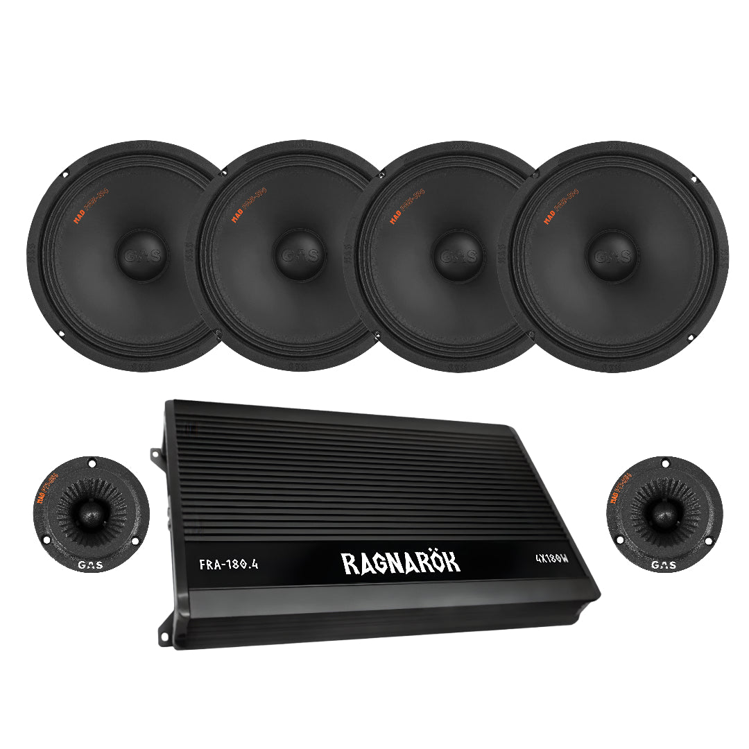 4-Pack GAS MAD PM2-104 med MAD PT1-254 och Ragnarök steg, Brutalt paket