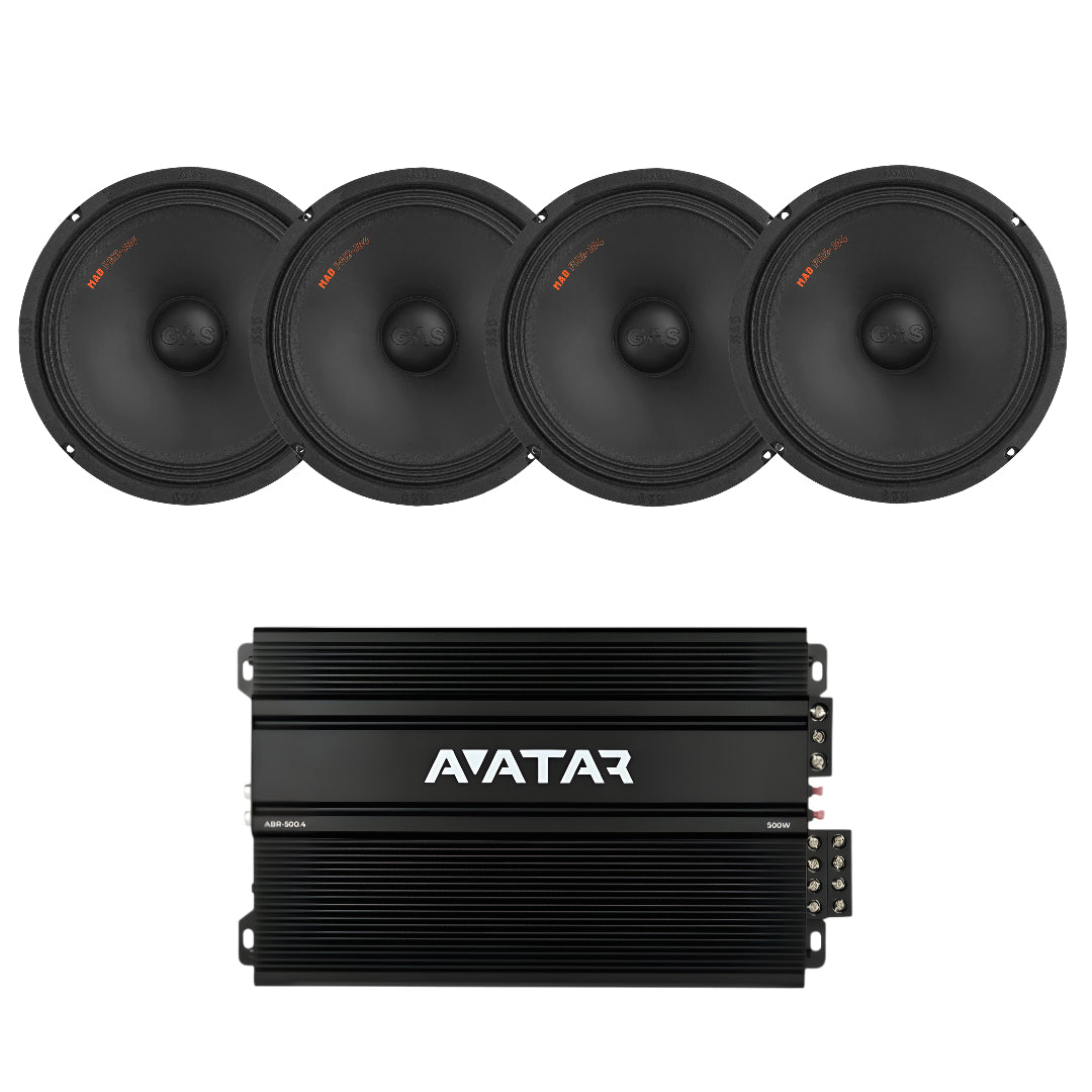 4-Pack GAS MAD PM2-104 med Avatar ABR-500.4, Tufft kit