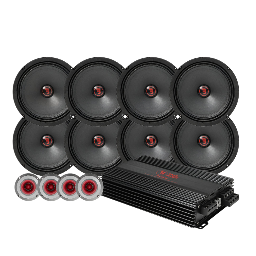 8-pack Bass Habit Rebel SR165M med RA800W och SR25T, XL kit