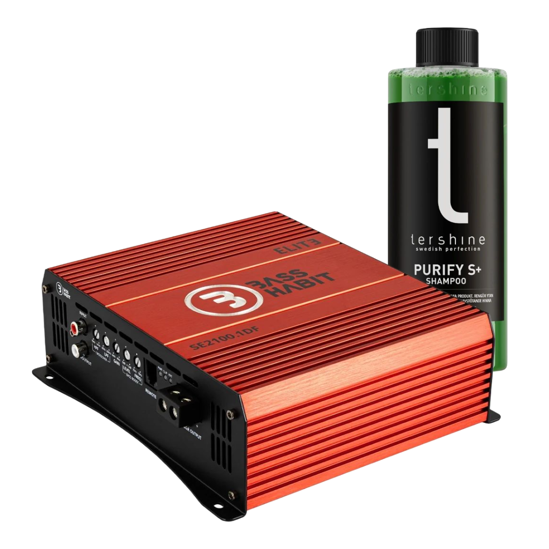Bass Habit SPL ELITE 2100.1DF, monoblock med Tershine Purify S+