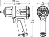 Hazet Tryckluftsdriven Mutterdragare – 1/2" – 1700 Nm