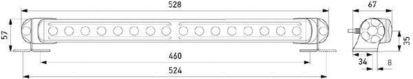 HELLA LED Extraljusramp 12/24V 36W