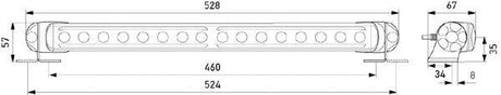 HELLA LED Extraljusramp 12/24V 36W
