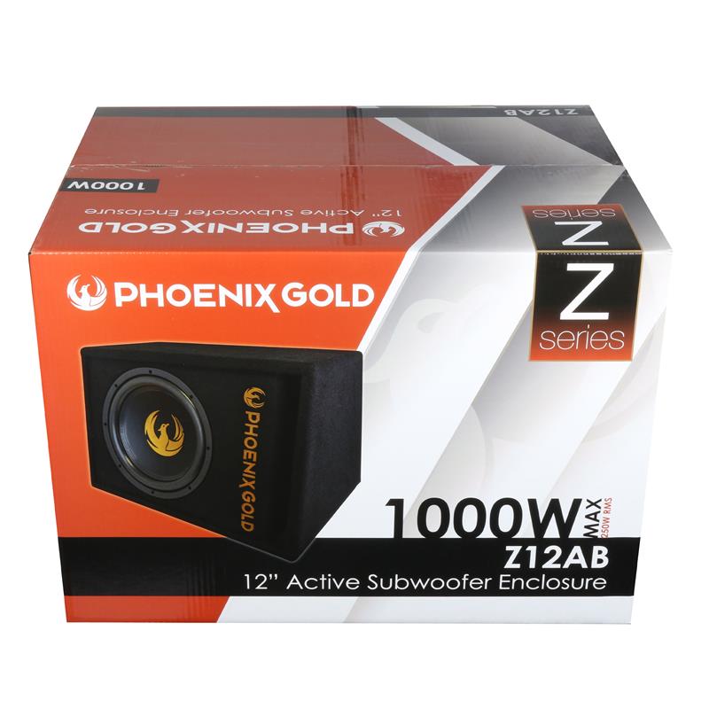 Phoenix Gold Z12AB, 12" Aktiv baslåda inkl. kabelkit