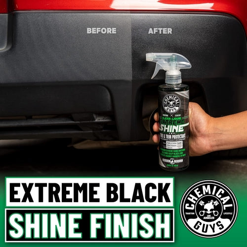 Chemical Guys Clear Liquid Extreme Shine Sprayable Dressing, 473 ml – Oljebaserad plast- och däckförnyare med extrem glans