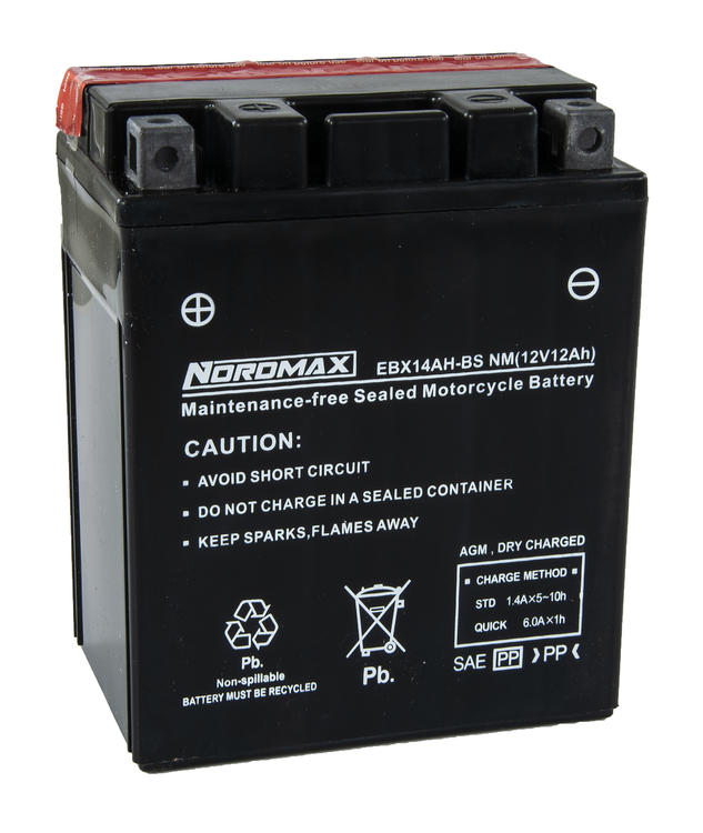 EBX14AH-BS | Startbatteri MC 12v 12Ah AGM